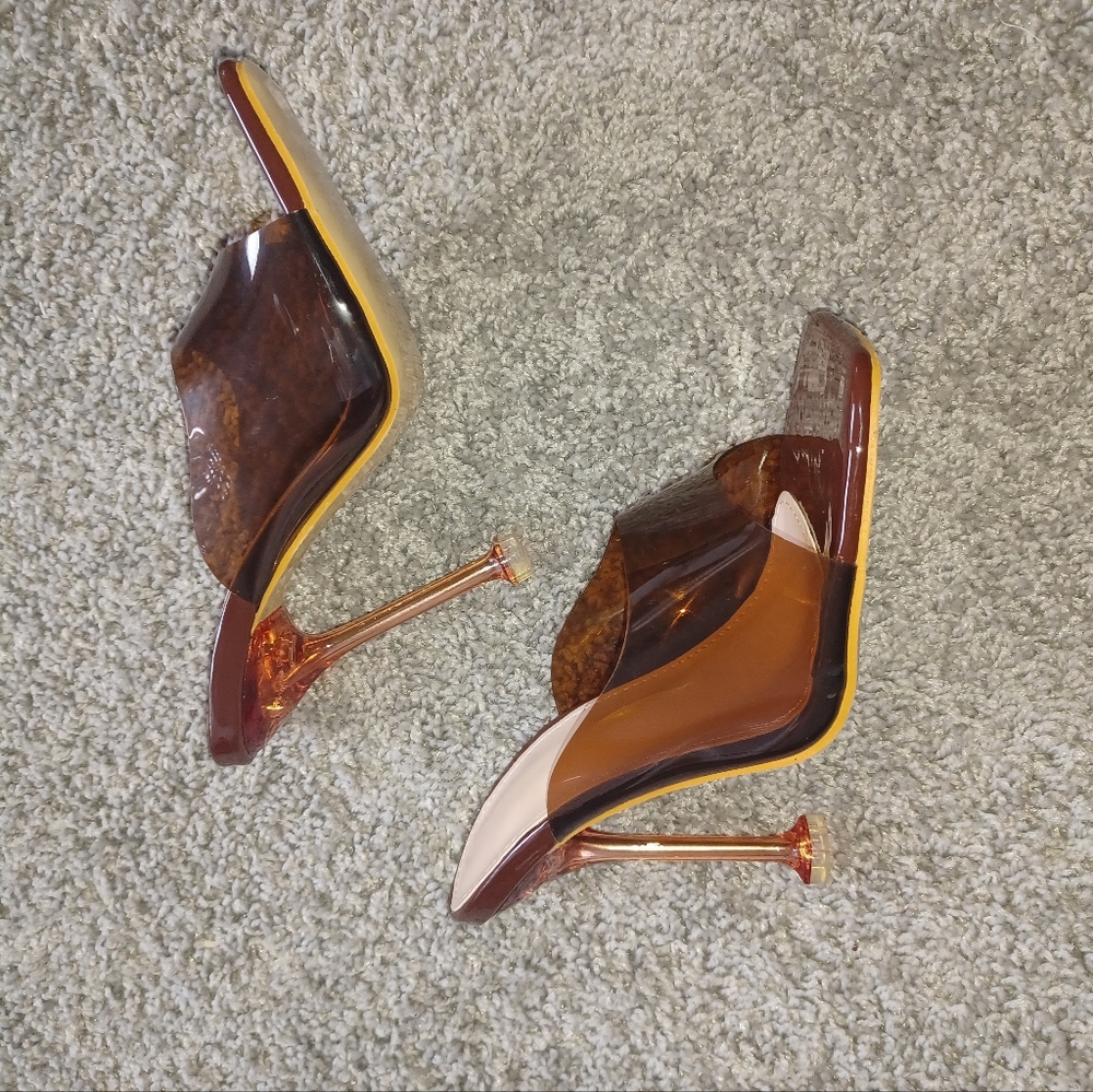 Plastic Brown Heels
